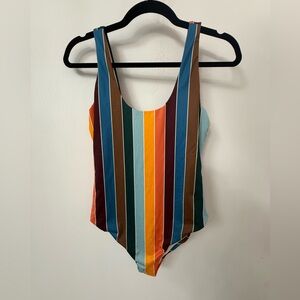 NWT Faherty Multicolor Striped One Piece Swimsuit